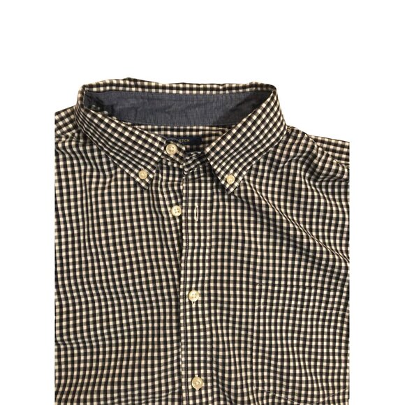 Black White Gingham Button Down Short Sleeve Shirt Mason James size XL - Picture 2 of 3